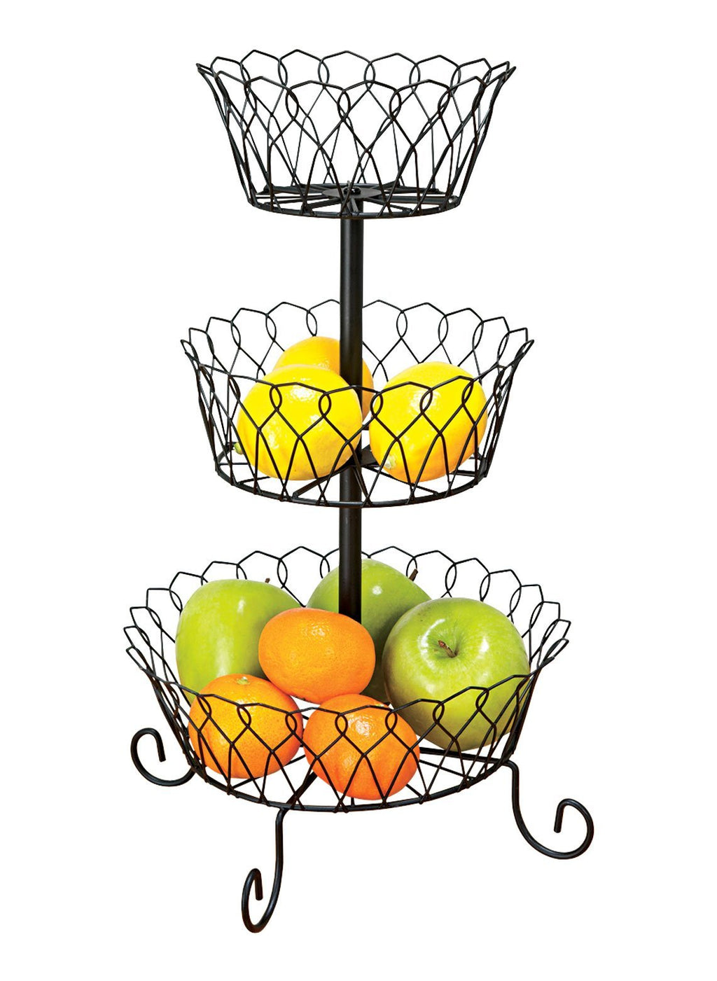 NewNest Australia - Carol Wright Gifts 3-Tier Wire Basket,Black,One Size Fits All 