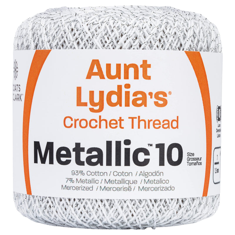 Coats Crochet Metallic Crochet Thread, 10, White/Silver - NewNest Australia