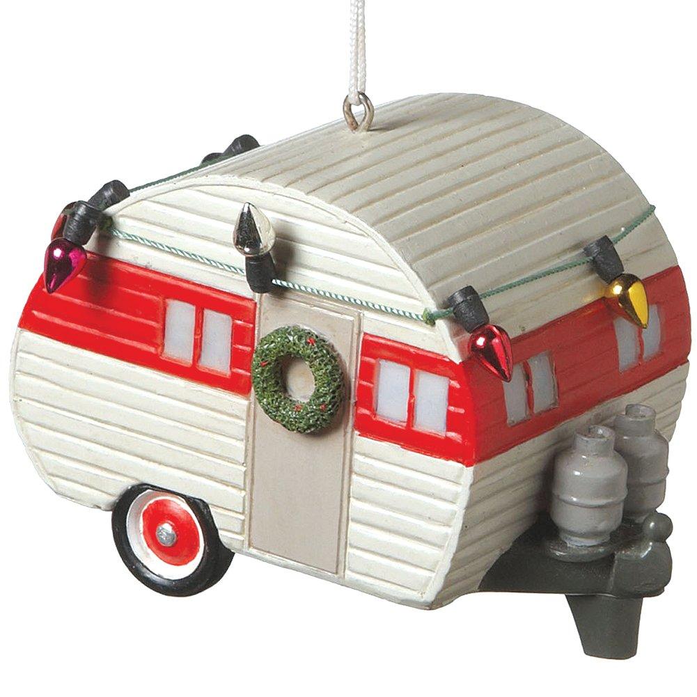 NewNest Australia - Midwest-CBK Camper Trailer Ornament (White and red) 