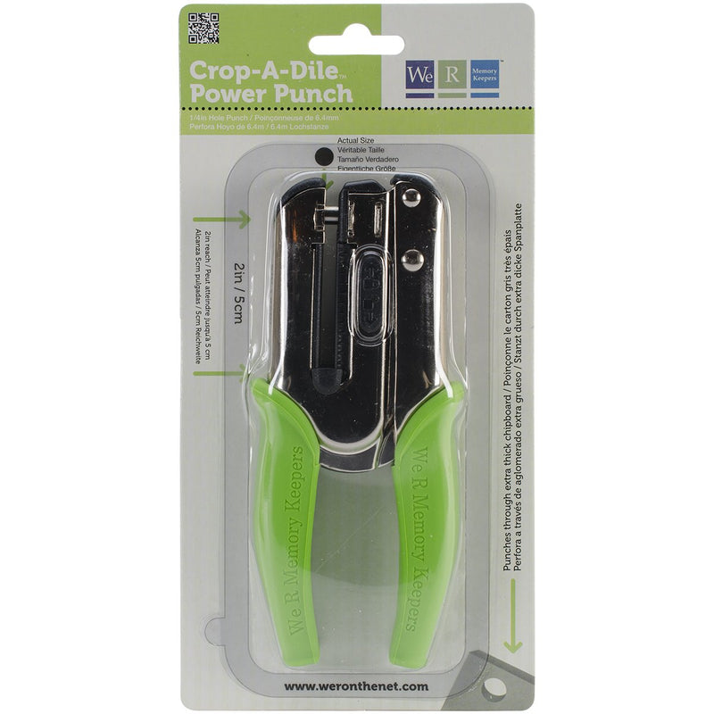 Heavy Duty 1/4 inch Standard Hole Punch – The Crop-A-Dile Power Punch with 2 inch Reach by We R Memory Keepers. Punch Through Paper, Chipboard, Thin Tin, Leather, Plastic, and Fabric, Colors may vary Multicolor - NewNest Australia