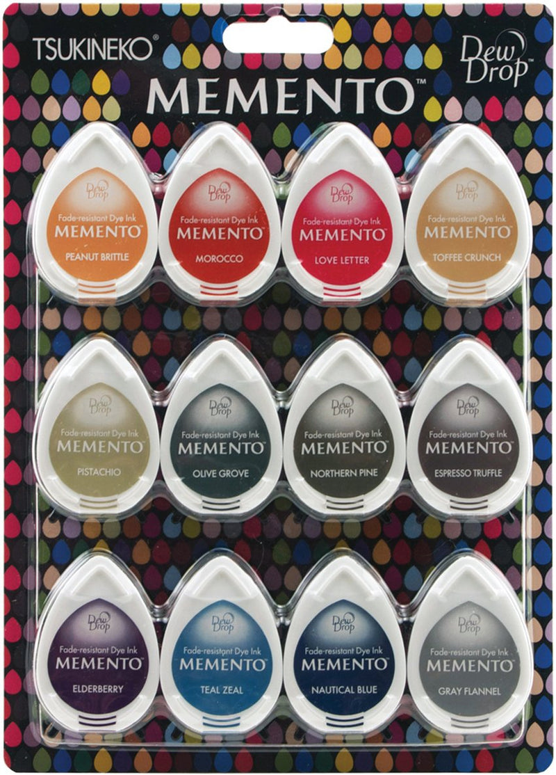 Tsukineko MD012300 Memento Dew Drops Fade Resistant 12-Piece Dye Inkpads Assortment, Snow Cones - NewNest Australia