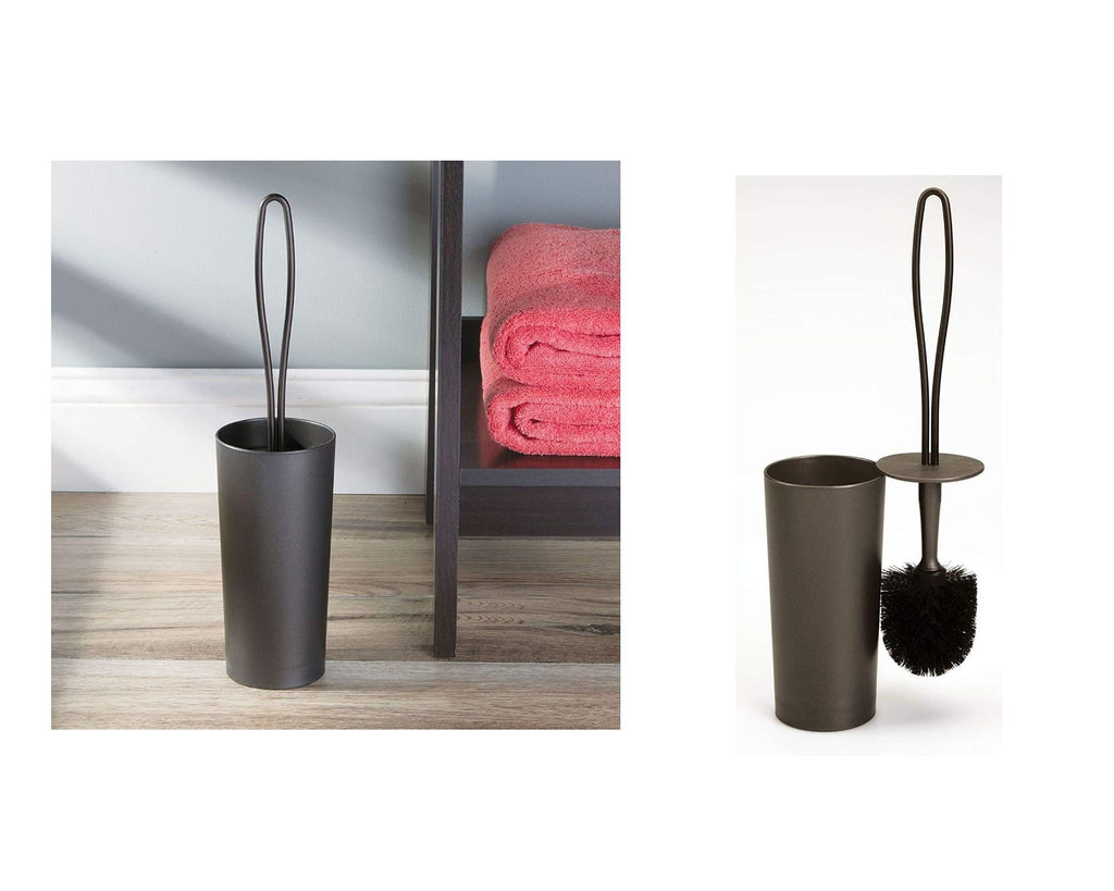 iDesign Loop Toilet Bowl Brush and Holder for Bathroom Storage - Bronze - NewNest Australia