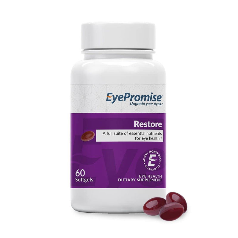EyePromise Restore Supplement - 60 Softgel Capsules Containing Lutein, Vitamin C, Vitamin D, Vitamin E, Omega-3 Fish Oil, and Zeaxanthin - A Patented Complete Macular Health Formula - NewNest Australia