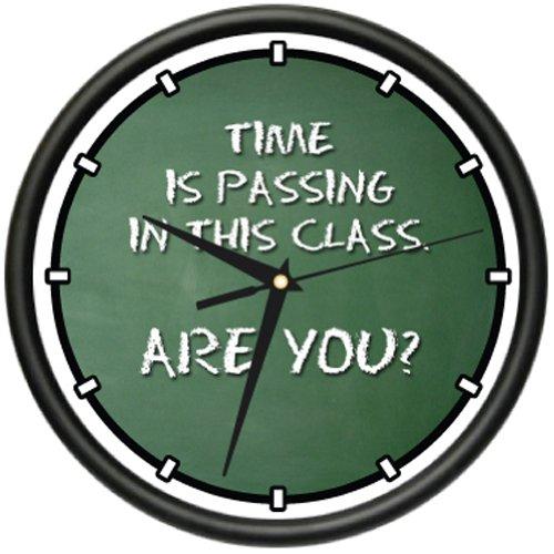 NewNest Australia - Teacher TIME is Passing Wall Clock Classroom Chalkboard Lessons Gag Gift 
