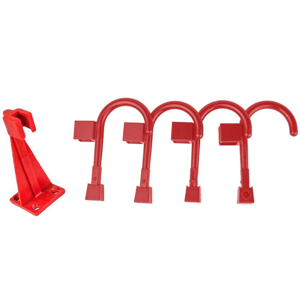 NewNest Australia - Global Door Controls Ceiling Hanger and 4 Universal Hooks in Chili Pepper Red 