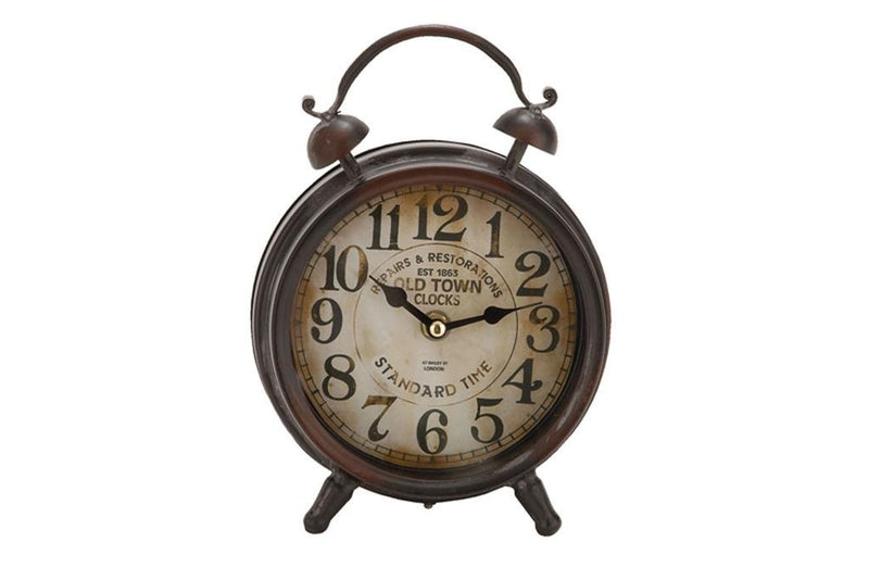 NewNest Australia - Deco 79 Metal Table Clock 9" H, 6" W-52507, 9" x 6" 