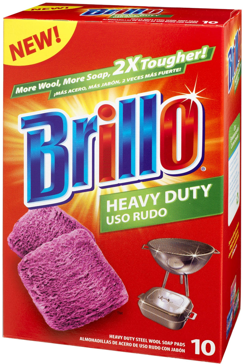 Brillo Heavy Duty Steel Wool Soap Pads, Original Red Scent, 10-Count - NewNest Australia