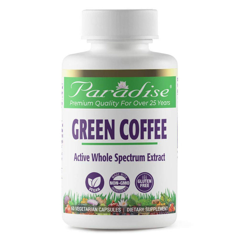 Paradise Herbs - Green Coffee Bean | Supports Healthy Glucose Levels Less Than 2 Percent Caffeine | Rich in Chlorogenic Acids | Supports Healthy Blood Sugar Metabolism | 60 Count - NewNest Australia