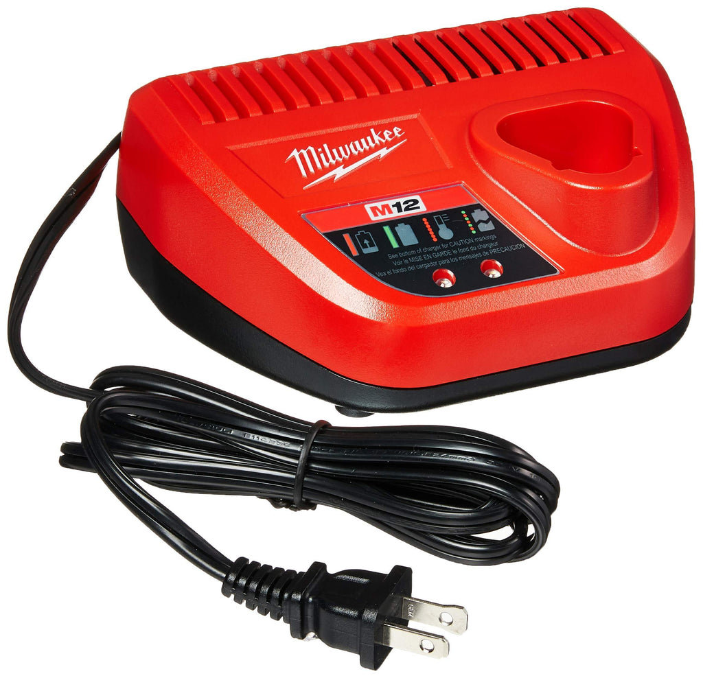 Milwaukee Genuine OEM 48-59-2401 M12 Lithium Ion 12 Volt Battery Charger w/LED Indicating, Red - NewNest Australia
