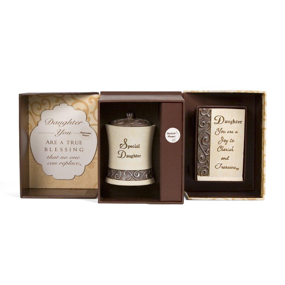 NewNest Australia - Comfort to Go by Pavilion Tea Light Candle Holder and Musical Plaque Gift Set, Daughter Sentiment, Musical Tune 