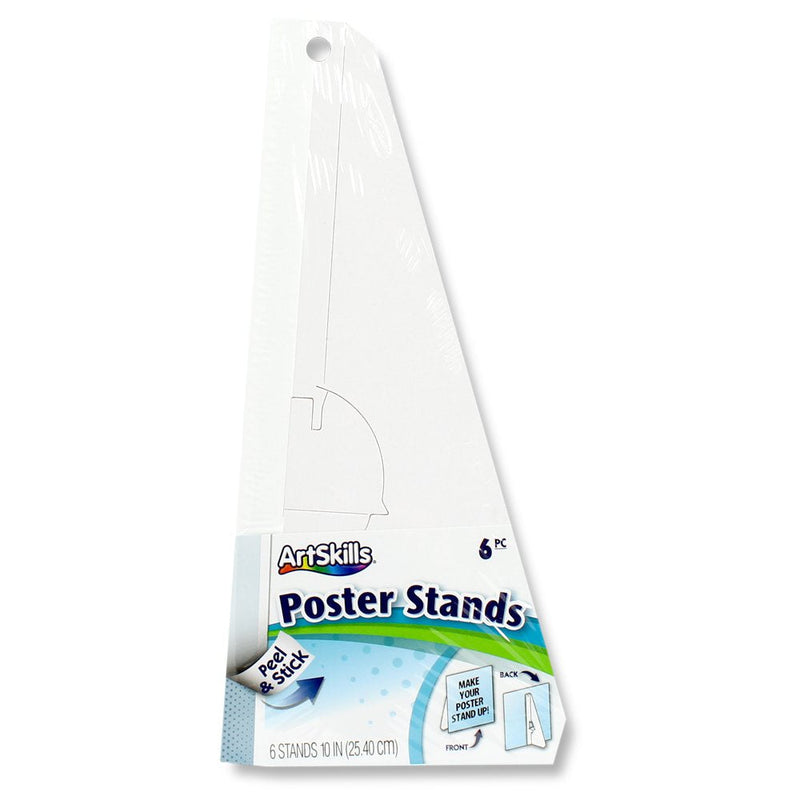 ArtSkills PA-1262 10" Easel Back Peel and Stick Poster & Project Stands, 6 Count, 6 Pack- 10 Inch, White - NewNest Australia