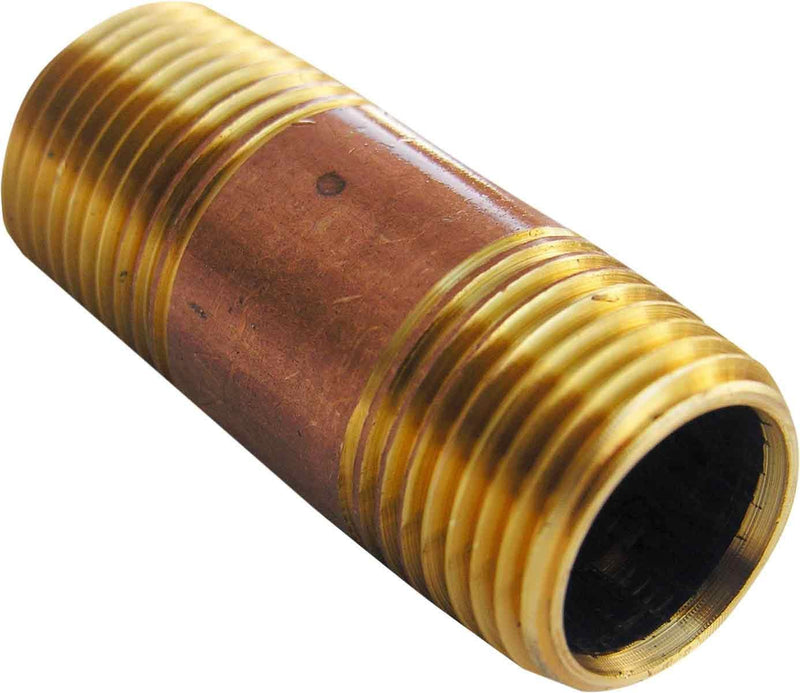 LASCO 17-9445 1/2-Inch by 2-Inch Red Brass Pipe Nipple - NewNest Australia
