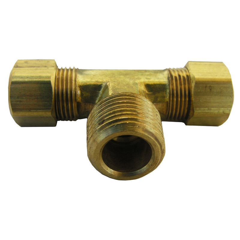 LASCO 17-7231 3/8-Inch Compression by 3/8-Inch Compression by 3/8-Inch Male Pipe Thread Brass Tee Male Pipe Thead (MPT) 3/8-Inch Tee - NewNest Australia