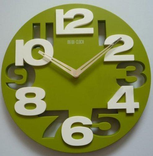 NewNest Australia - 3D Big Digit Modern Contemporary Home Decor Round Wall Clock Green (GREEN, 1) 