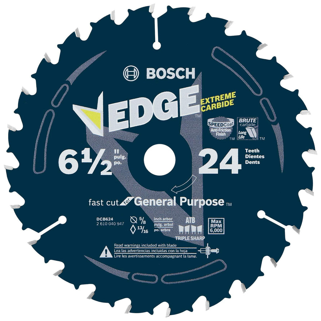 BOSCH DCB624 Daredevil 6-1/2-Inch 24-Tooth Framing Ripping Corded/Cordless Circular Saw Blade 6-1/2" by 24 Teeth - NewNest Australia