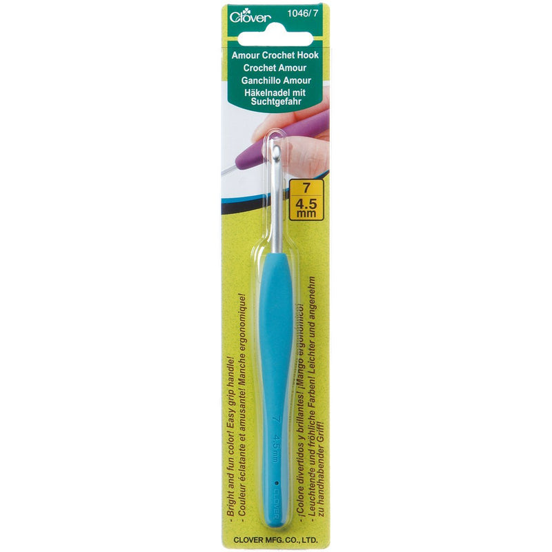 Clover Amour Crochet Hook, 4.50mm, Blue - NewNest Australia