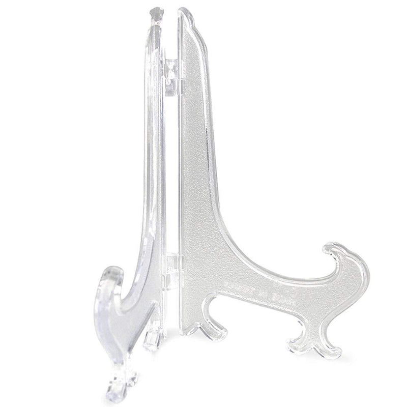 NewNest Australia - BANBERRY DESIGNS Large Clear Plastic Easels - Pack of 10 Stands Display Pictures Plates Weddings - Folding Hinges Lays Flat 