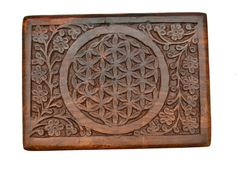 NewNest Australia - New Age Source The Carved Wood Box Flower of Life (Standard Version) (Standard Version) 