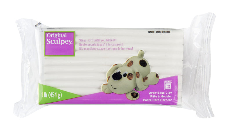 Original Sculpey® White, Non Toxic, Polymer clay, Oven Bake Clay, 1 pound great for modeling, sculpting, holiday, DIY and school projects. Great for all skill levels - NewNest Australia