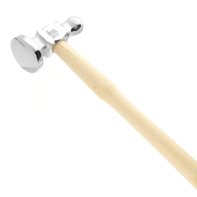 The Beadsmith Two-Sided Chasing Hammer - 10.75 Inches Wooden Handle, 2.25” Steel Head with a 14mm Ball Pein & 28mm Domed Face - Tool Used to Add Texture and Dimension to Metalwork 1.26 x 3.03 x 11.9 cm - NewNest Australia