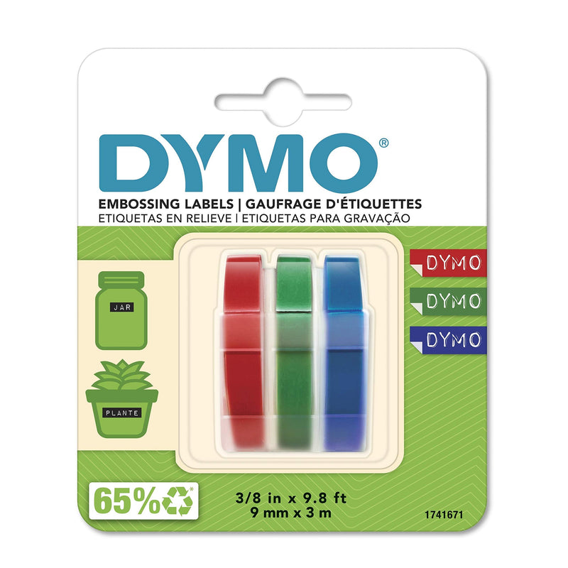 DYMO 1741671 Embossing Tape, Red, Green and Blue, 3/8-Inch - NewNest Australia