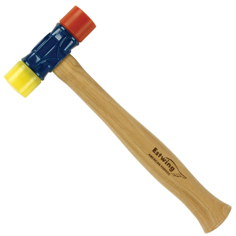 Estwing - DFH-12 Rubber Mallet - 12 oz Double-Face Hammer with Soft/Hard Tips & Hickory Wood Handle - DFH12,Black Red & Yellow - NewNest Australia