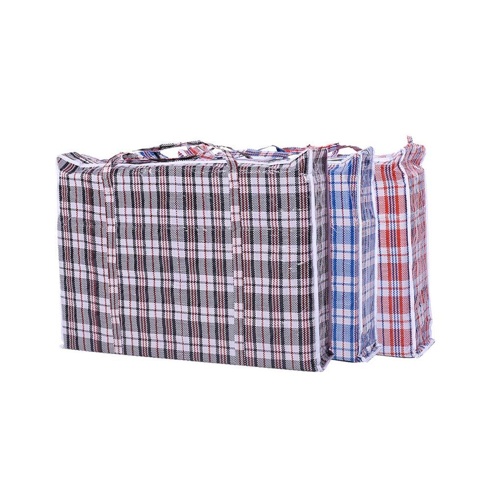 NewNest Australia - Set of 5 Large Laundry Bags with Zipper and Handles! Colors Vary Between Black, Blue, Red and White Checkers Convenient Size 19 "x 19" x 4"  Great for Travel, Laundry, Shopping, Storage, Moving! 