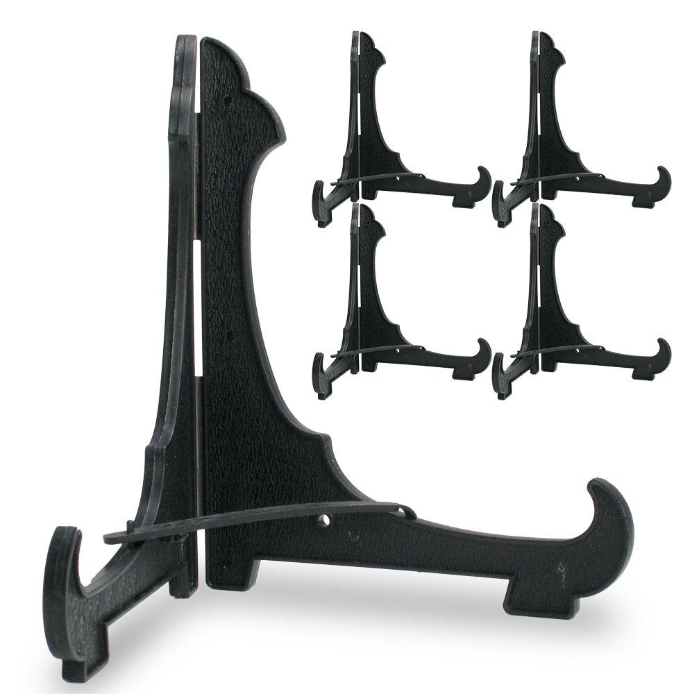 NewNest Australia - BANBERRY DESIGNS Black Easels - Set of 5 Black Plastic Easels with Locking Bar- Folding Display Stands- 6" H 