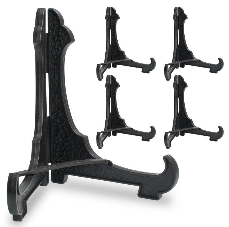 NewNest Australia - BANBERRY DESIGNS Black Easels - Set of 5 Black Plastic Easels with Locking Bar- Folding Display Stands- 5" H 