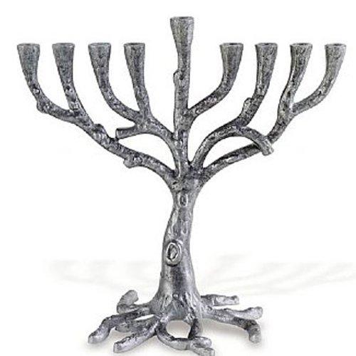 NewNest Australia - Pewter Art Deco Tree Menorah Pewter 