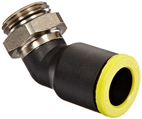 Legris 3133 12 17 Nylon & Nickel-Plated Brass Push-to-Connect Fitting, 45 Degree Elbow, 12 mm Tube OD x 3/8" BSPP Male - NewNest Australia