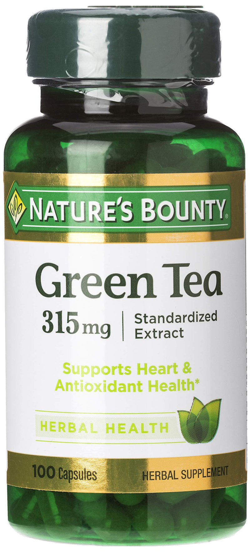 Nature's Bounty Green Tea Pills and Herbal Health Supplement, Supports Heart and Antioxidant Health, 315mg, 100 Capsules - NewNest Australia