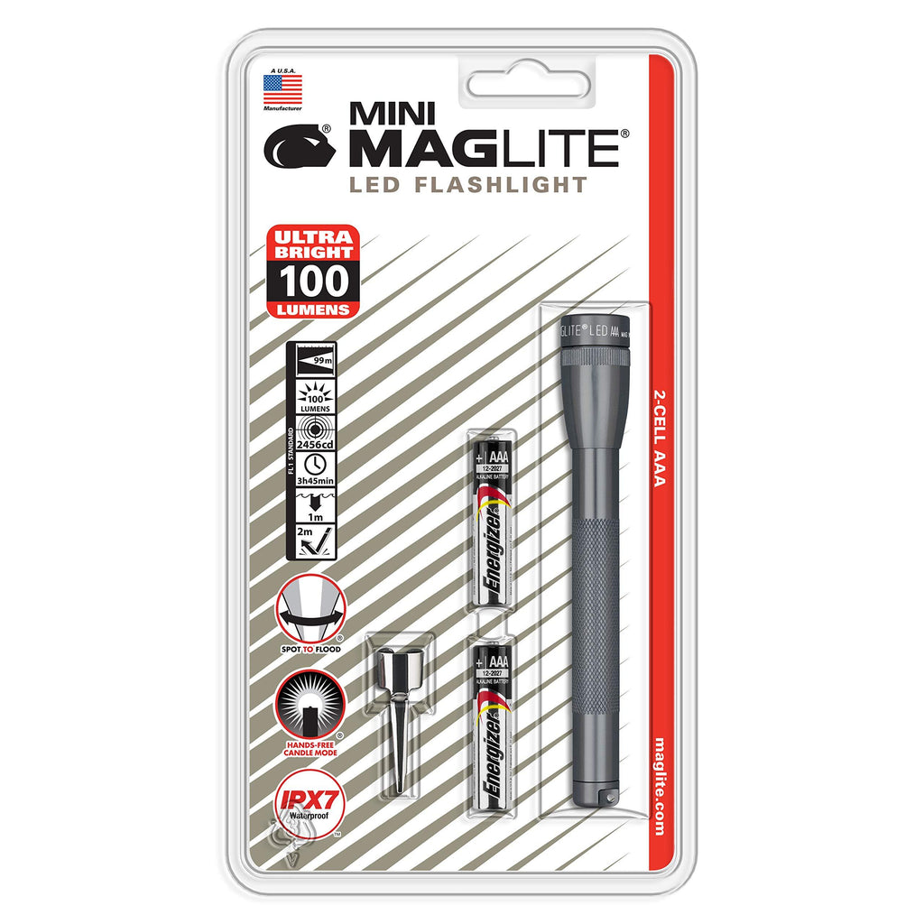 Maglite Mini LED 2-Cell AAA Flashlight Gray - NewNest Australia