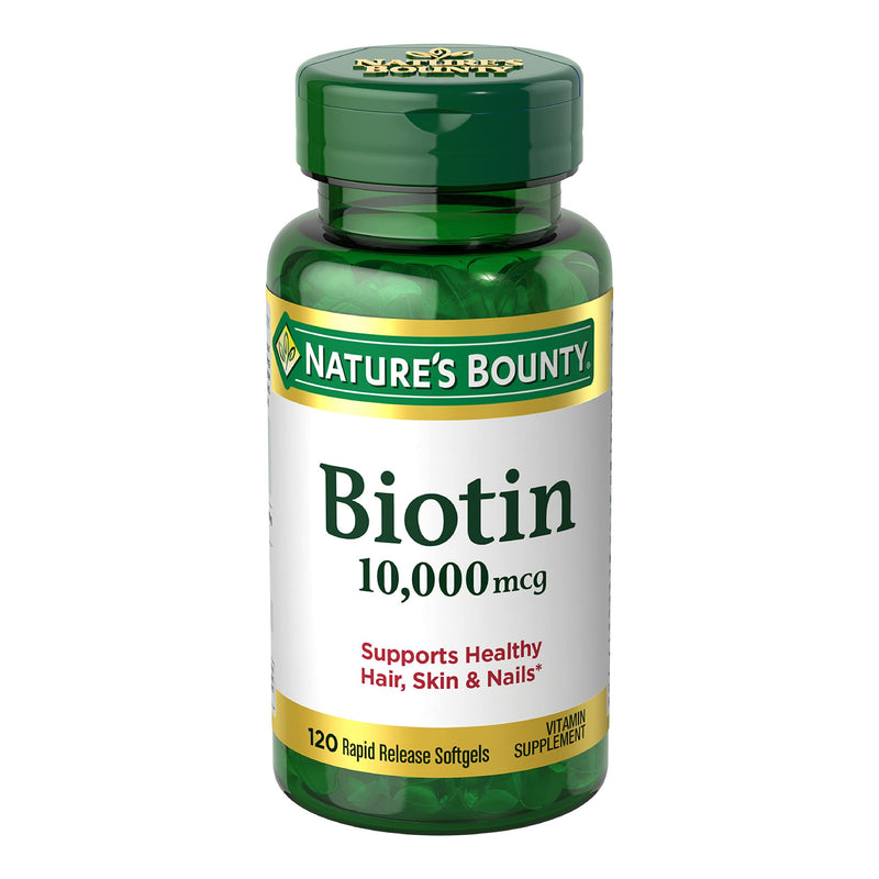Biotin by Nature's Bounty, Vitamin Supplement, Supports Metabolism for Energy and Healthy Hair, Skin, and Nails, 10000 mcg, 120 Rapid Release Softgels 120 Count - NewNest Australia