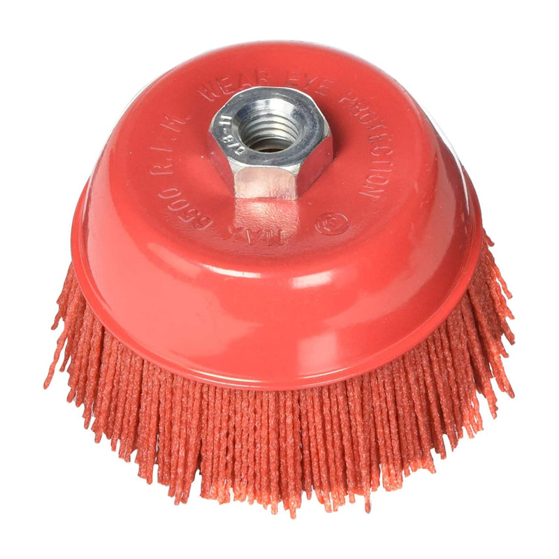 Al's Liner Abrasive 180 Grit Nylon Bristle Cup Brush - 6 Inch - Safe for Use on Metal, Wood, Aluminum and Plastic Surfaces (TOOR6) 6" - NewNest Australia