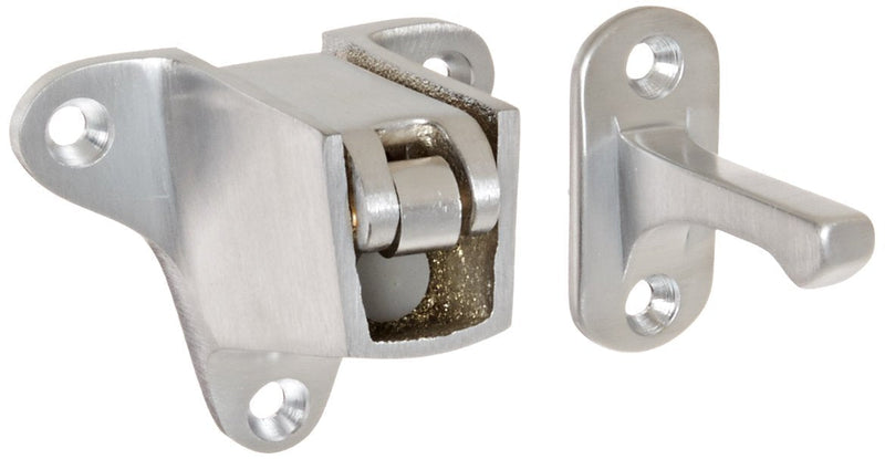 Rockwood 490.26D Brass Wall Mount Automatic Door Holder with Stop, Satin Chrome Plated Finish, 2" Strike Projection, Includes Fasteners for Use with Wood/Metal Doors and Drywall/Masonry Walls - NewNest Australia