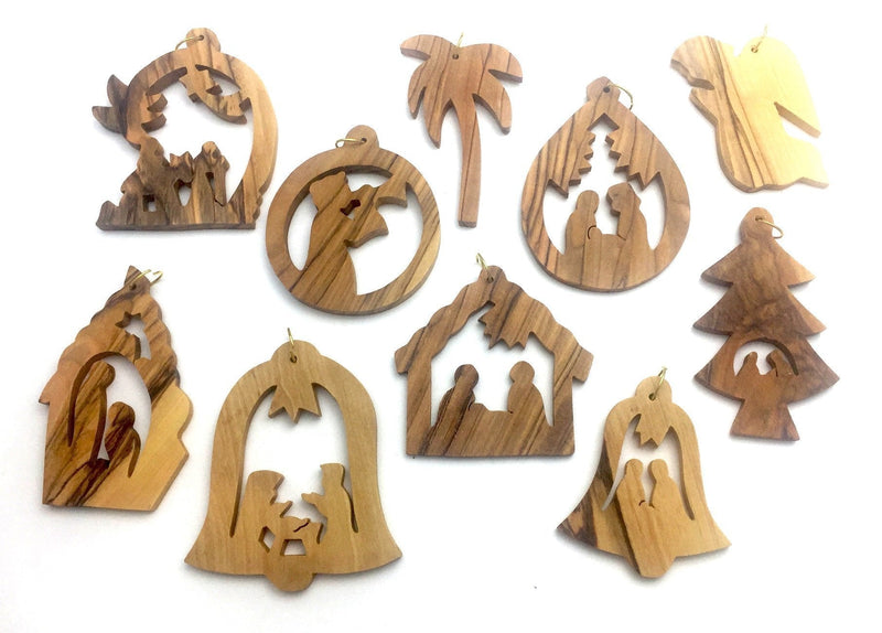 NewNest Australia - Olive Wood Ornament - Set of 10 