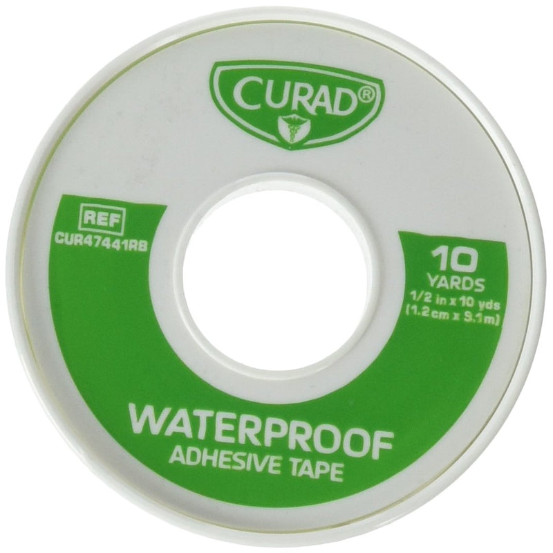 CURAD Waterproof Tape, Strong Cotton Cloth Backing, Water and Oil Resistant Adhesive, Durable, 1/2 inch wide x 10 yards length - NewNest Australia