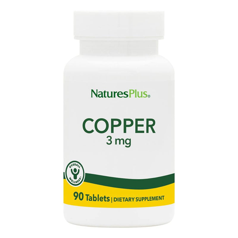 NaturesPlus Copper - 3 mg, 90 Vegetarian Tablets - High Potency Essential Minerals & Amino Acids - Promotes Healthy Immune System Function - Gluten-Free - 90 Servings - NewNest Australia