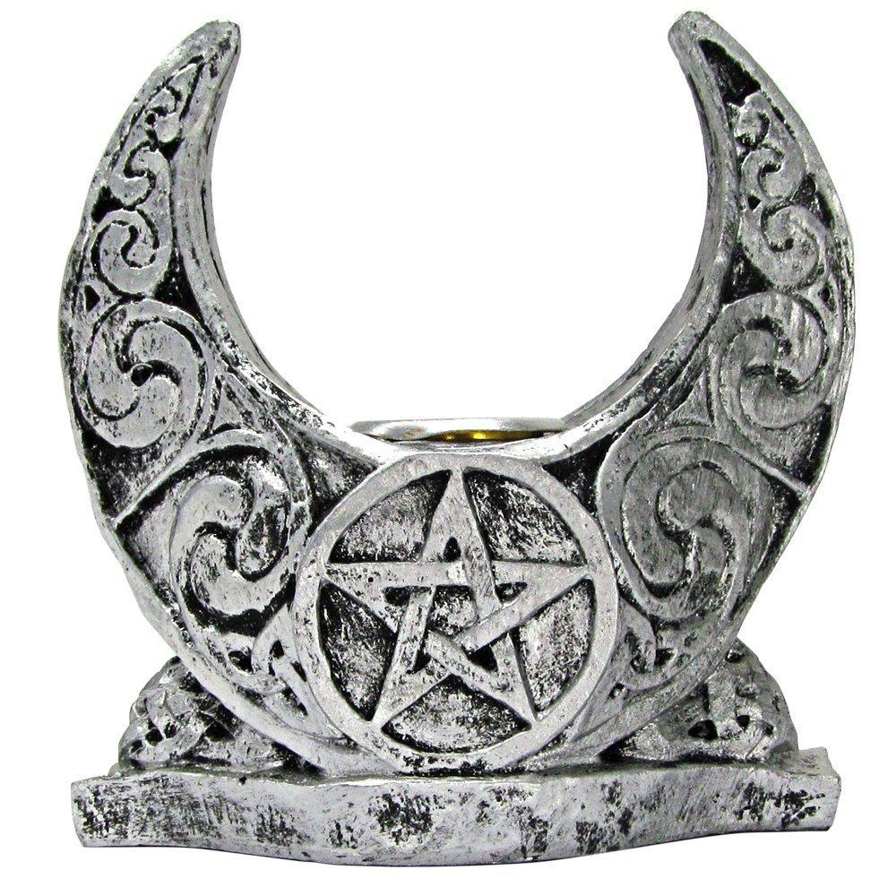 NewNest Australia - Dryad Design Moon Candle Holder Silver Finish 