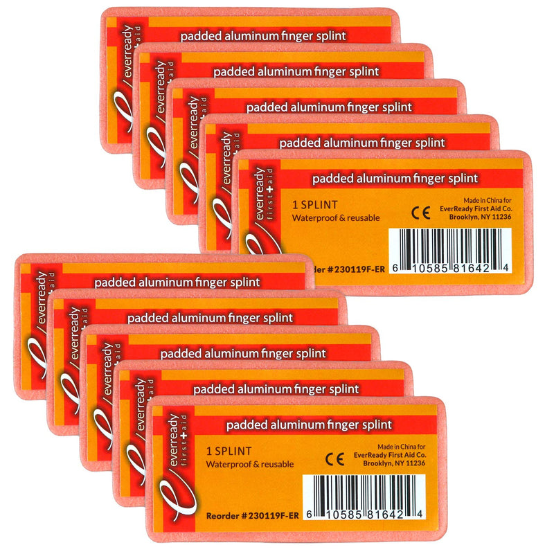 Ever Ready First Aid Padded Aluminum Finger Splints 4" x 2" - 10 Pack 4x2 Inch (Pack of 10) - NewNest Australia