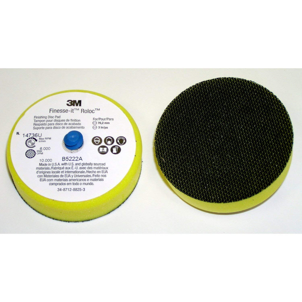 3M Finesse-It Roloc Finishing Disc Pad - Firm Pad for Random Orbital Sander - For Use With 3M Buffing Pads - 3" - 14736U - NewNest Australia