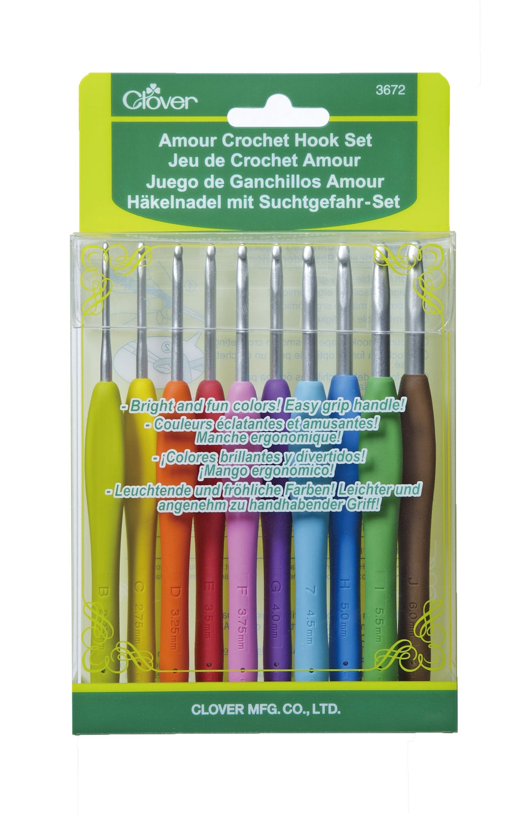 Clover 3672 Amour Crochet Hook Set, 10 sizes - NewNest Australia