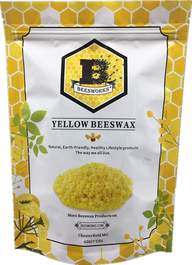 Beesworks Beeswax Pellets, Yellow, 1lb-Cosmetic Grade-Triple Filtered Beeswax (1) - NewNest Australia