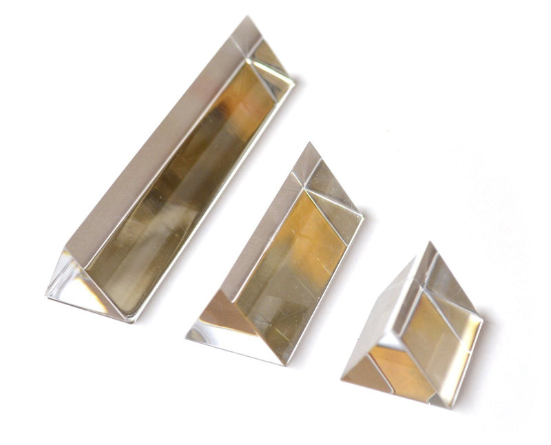 Eisco Labs Equilateral Acrylic Prisms With 1 inch Sides, Set of 3 Prisms - 1 Inch, 2 Inch, and 4 Inch Lengths - NewNest Australia