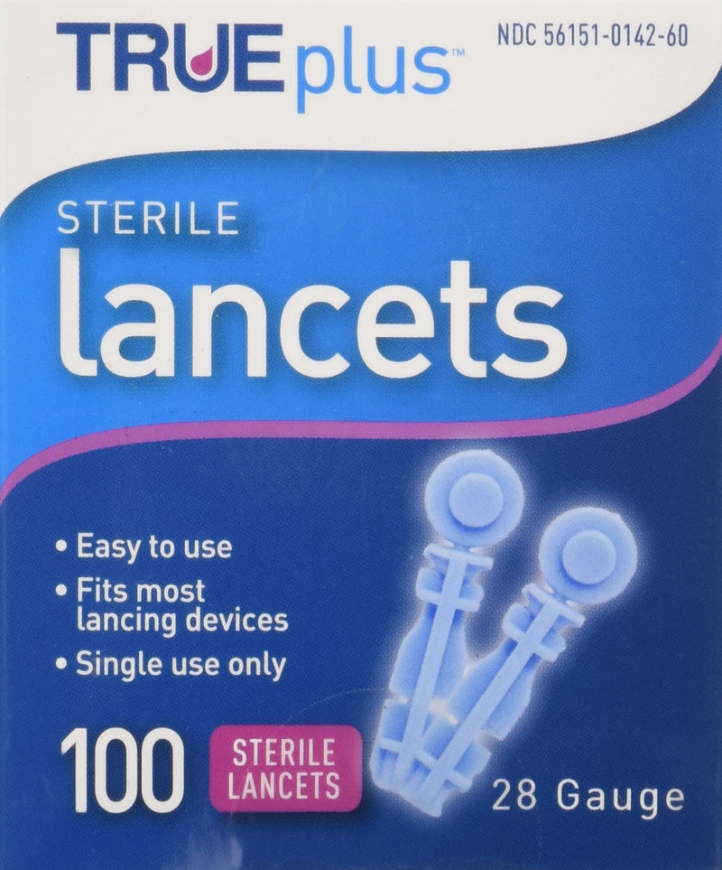 TRUEplus Sterile Lancets, 28 Gauge, 100 Count 100 Count (Pack of 1) - NewNest Australia
