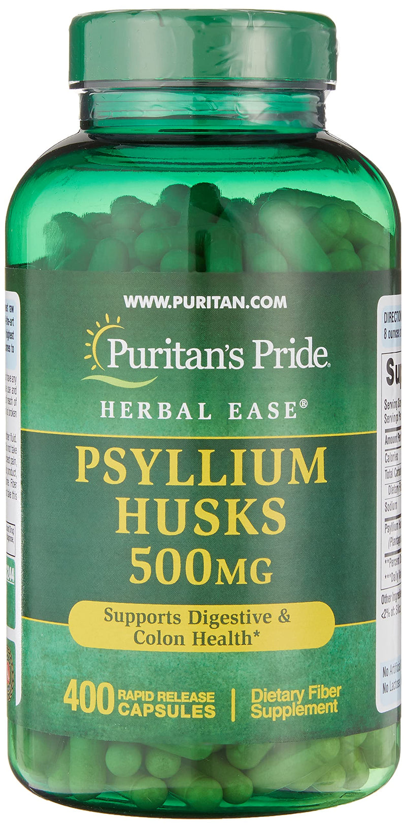 Puritan's Pride Psyllium Husks 500 Mg, Supports Digestive and Colon Health, 400 ct, by Puritan's Pride - NewNest Australia