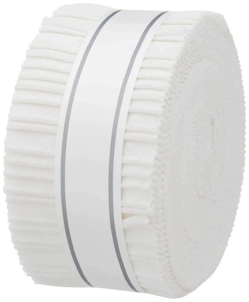 Robert Kaufman 2-1/2in Strips Roll Up Kona Solids Snow Colorway 40Pcs - NewNest Australia