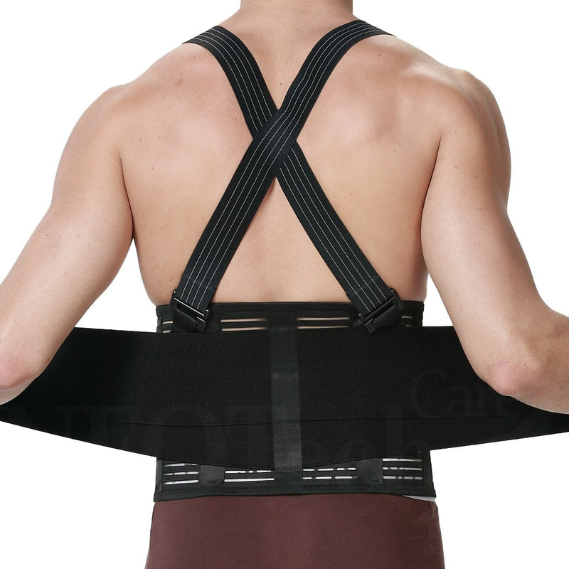 NeoTech Care Adjustable Back Brace Lumbar Support Belt with Suspenders, Black, Size L Large (Pack of 1) - NewNest Australia
