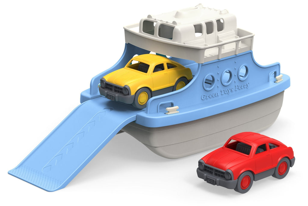 NewNest Australia - Green Toys Ferry Boat with Mini Cars Bathtub Toy, Blue/White, Standard Standard Packaging 